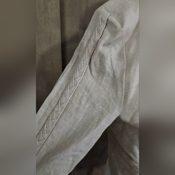 JASON WU Cropped Linen Blend Single Button Braided Detail Blazer/top. Size Small - Picture 10 of 16